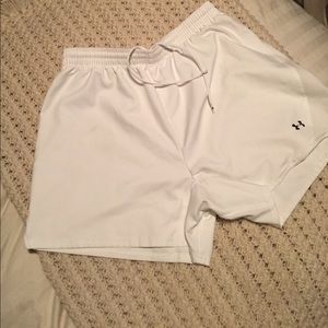 White Under Armour soccer shorts